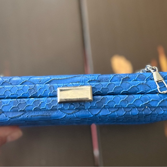 Blue Textured Clutch Bag - Picture 2 of 5